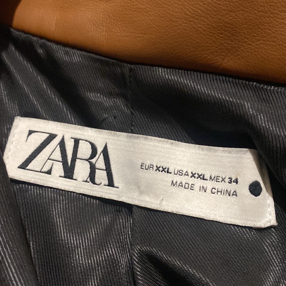 COPY - COPY - Zara faux cognac leather blazer XXL - Picture 4 of 11